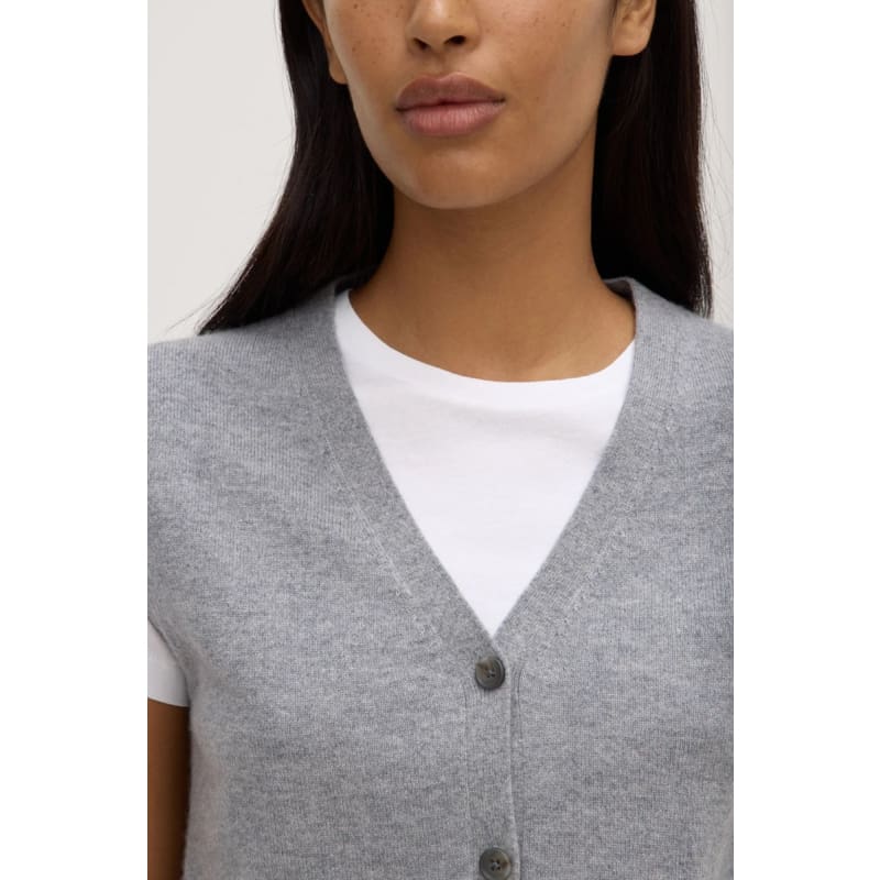 Lara Cashmere Knit Tank | Grey Marle - Knitwear