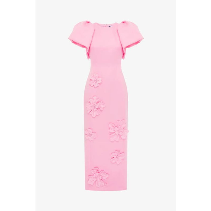 Lucinda Floral Applique Maxi Dress | Baby Pink - Dress