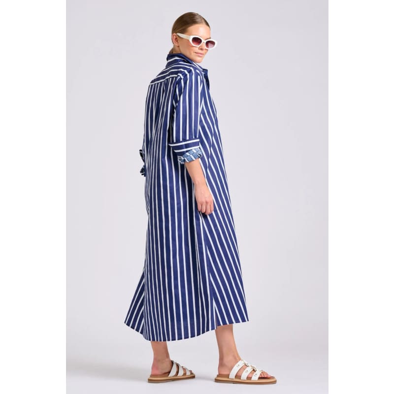 Luna Oversized Dress | Navy with White Stripe - Dress