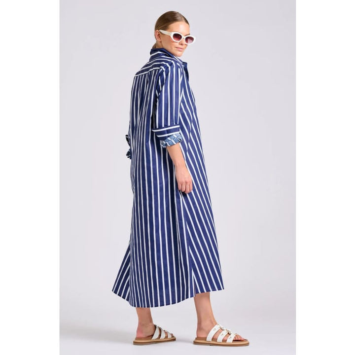 Luna Oversized Dress | Navy with White Stripe - Dress