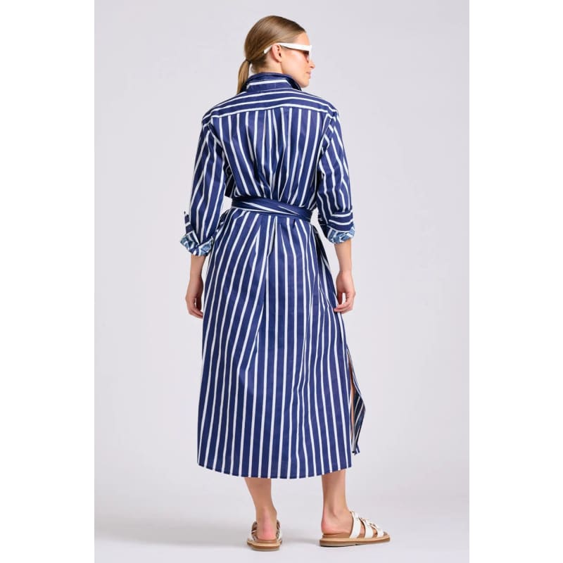 Luna Oversized Dress | Navy with White Stripe - Dress