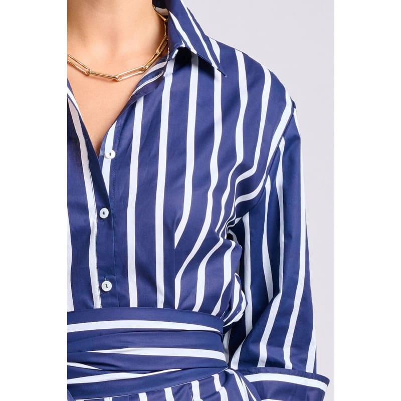 Luna Oversized Dress | Navy with White Stripe - Dress