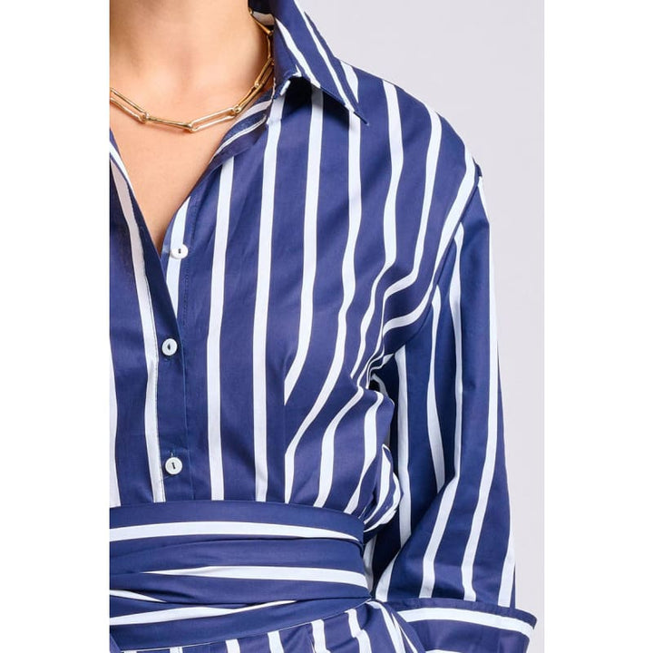 Luna Oversized Dress | Navy with White Stripe - Dress