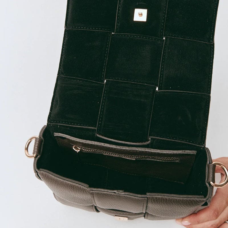 Margot Leather Woven Bag | Dark Chocolate - Accessories