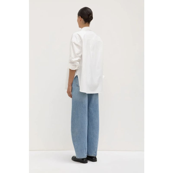 Marigold Poplin Long Sleeve Shirt | White - Tops