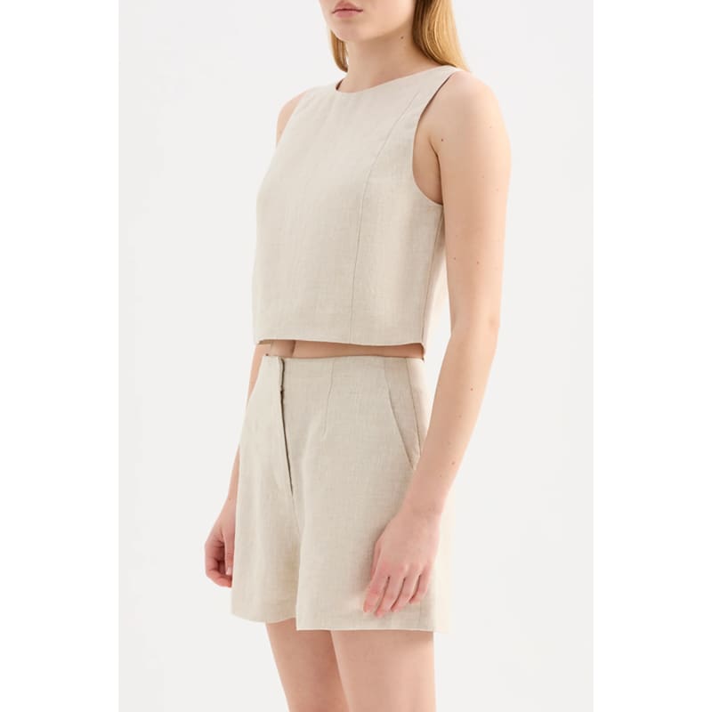 Marli Linen Top | Natural - Tops