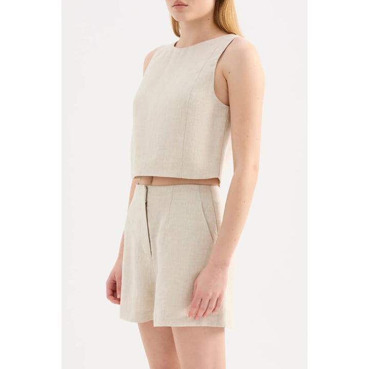 Marli Linen Top | Natural - Tops