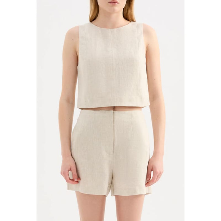 Marli Linen Top | Natural - Tops