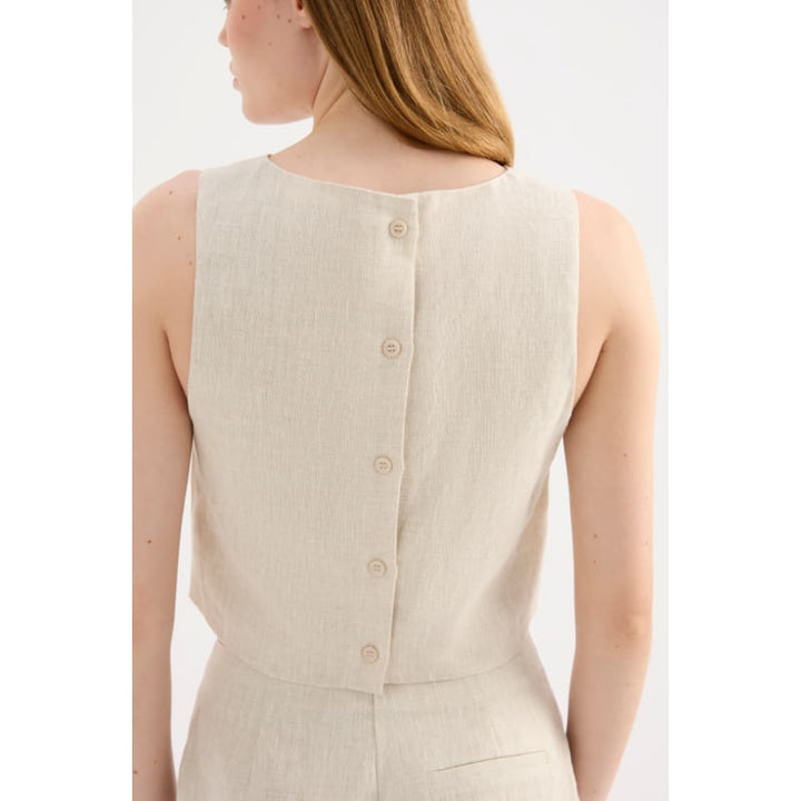 Marli Linen Top | Natural - Tops
