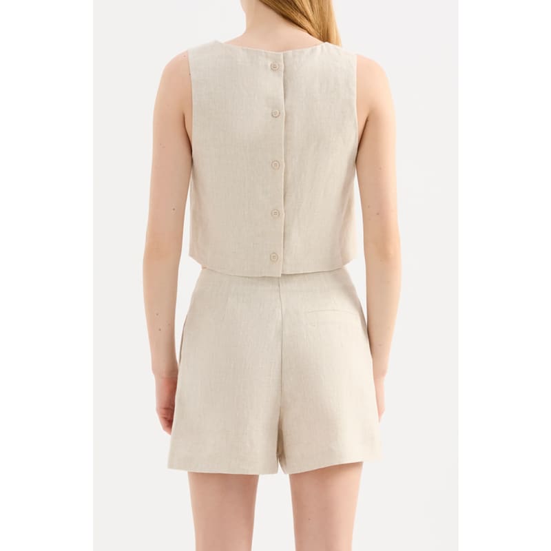 Marli Linen Top | Natural - Tops