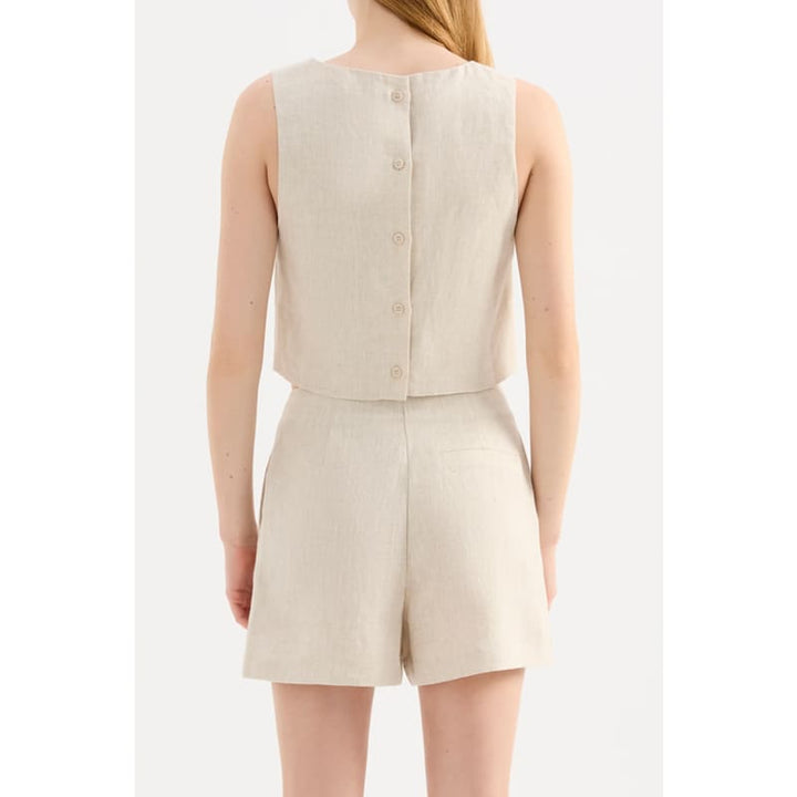 Marli Linen Top | Natural - Tops