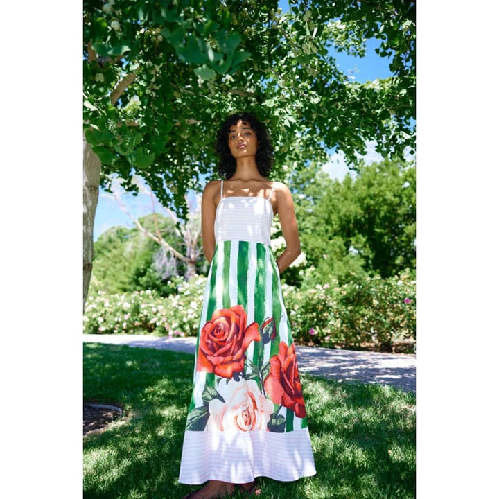 Molly Dress | Leaf Rose Stripe - Dress