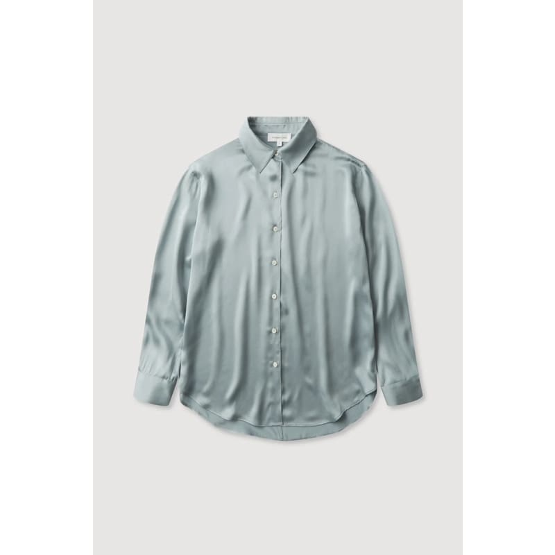 Pippa Silk Long Sleeve Shirt | Cloud - Tops