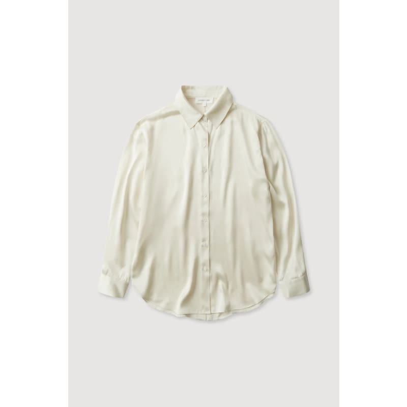 Pippa Silk Long Sleeve Shirt | Cream - Tops