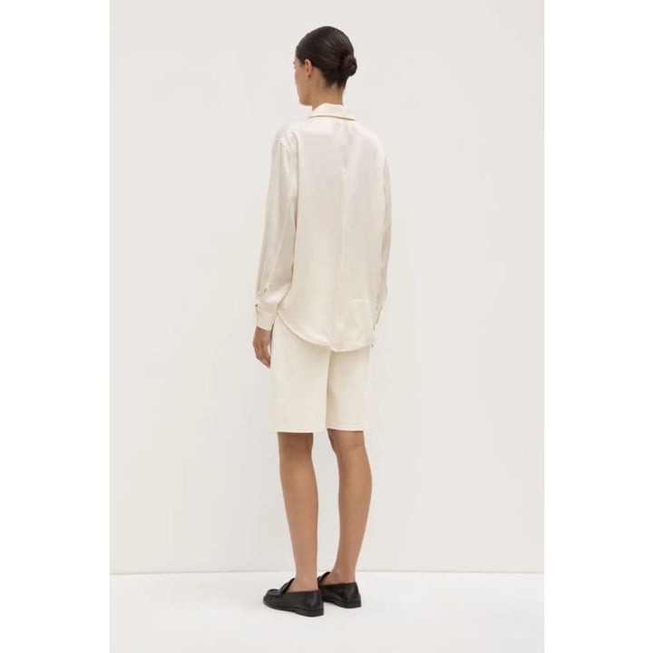 Pippa Silk Long Sleeve Shirt | Cream - Tops
