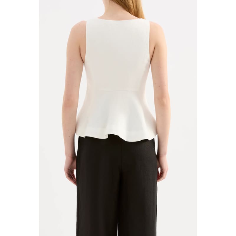 Quinn Linen Vest | White - Tops