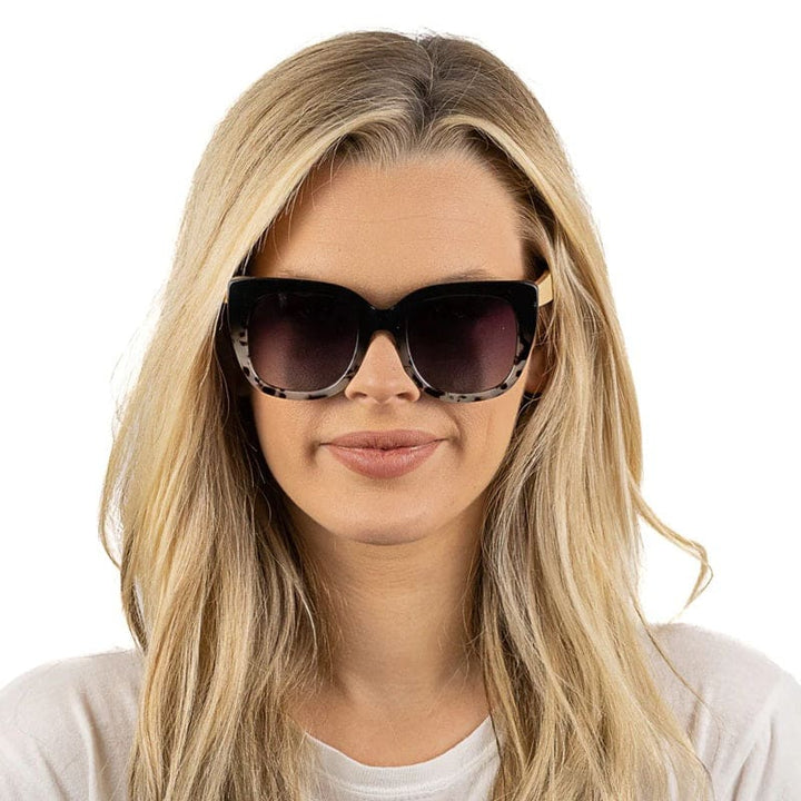 Riviera Black Ivory Tortoise Sunglasses | Black Gradient Lens & White Maple Arms - Accessories