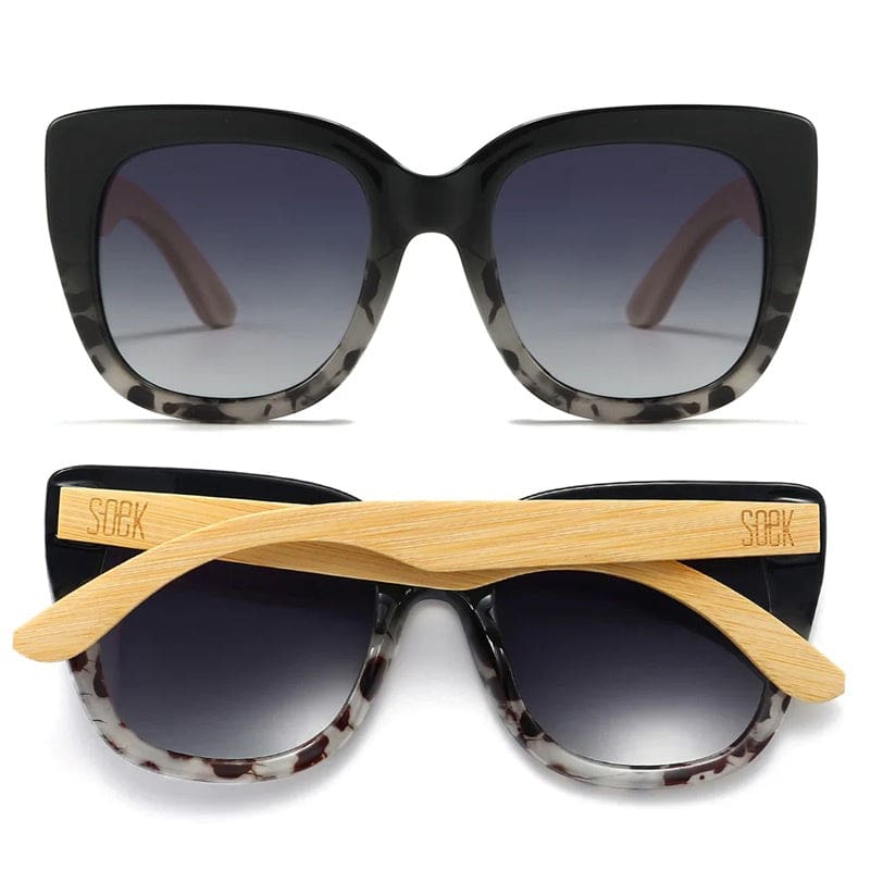 Riviera Black Ivory Tortoise Sunglasses | Black Gradient Lens & White Maple Arms - Accessories