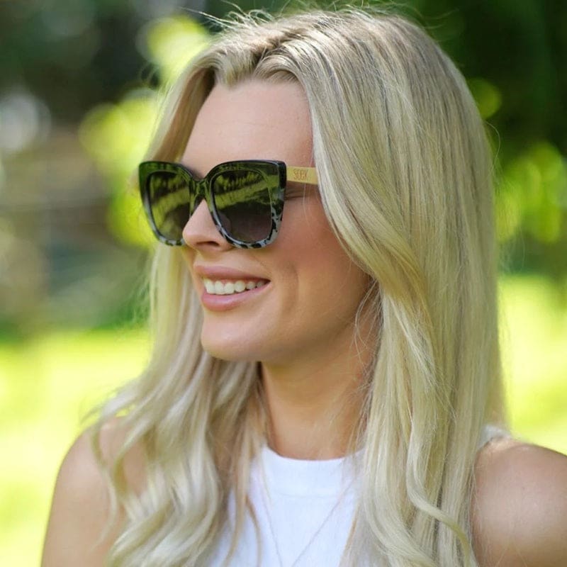 Riviera Black Ivory Tortoise Sunglasses | Black Gradient Lens & White Maple Arms - Accessories