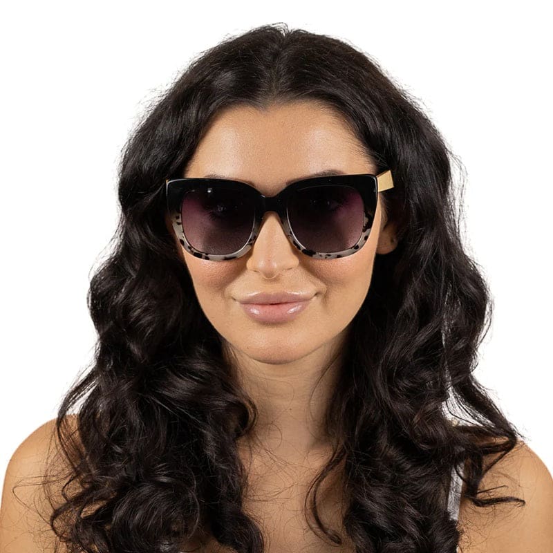 Riviera Black Ivory Tortoise Sunglasses | Black Gradient Lens & White Maple Arms - Accessories