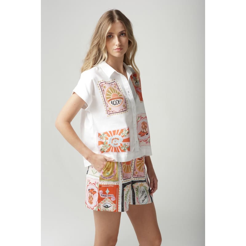 Rodeo Print Shorts | Rodeo Print C1531 227 Bottoms