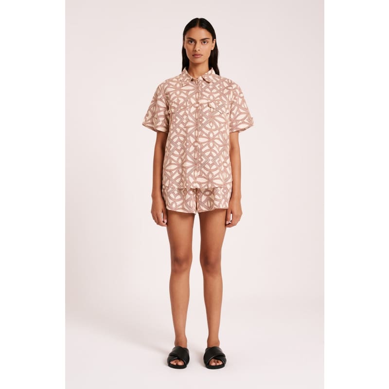 Shani Linen Shirt | Saville Print - Tops