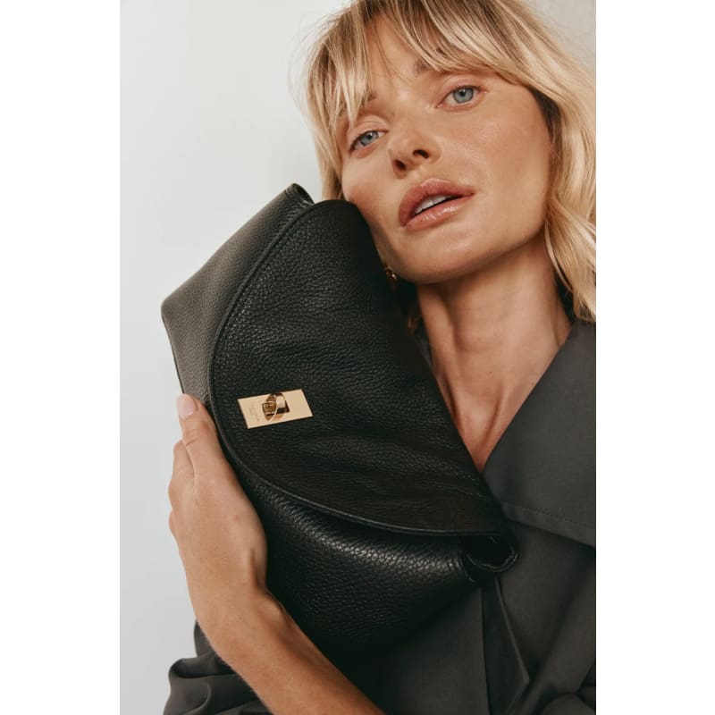 Sloane Black Leather Convertible Clutch - Accessories