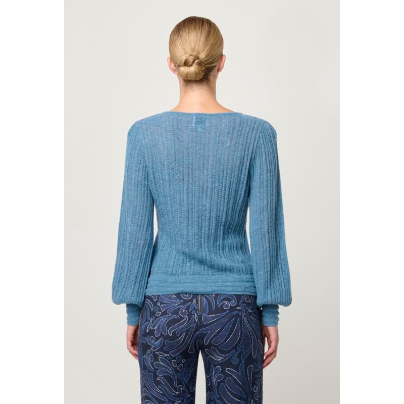 Solana Baby Alpaca Knit Top | Ashen Blue - Knitwear