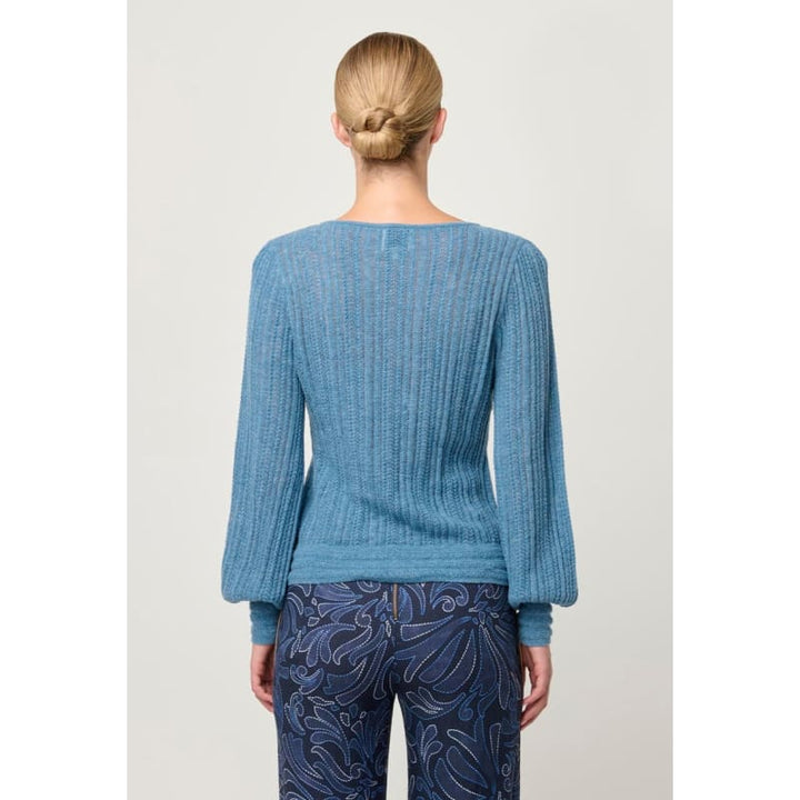 Solana Baby Alpaca Knit Top | Ashen Blue - Knitwear
