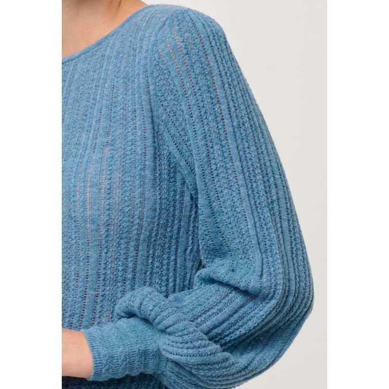 Solana Baby Alpaca Knit Top | Ashen Blue - Knitwear