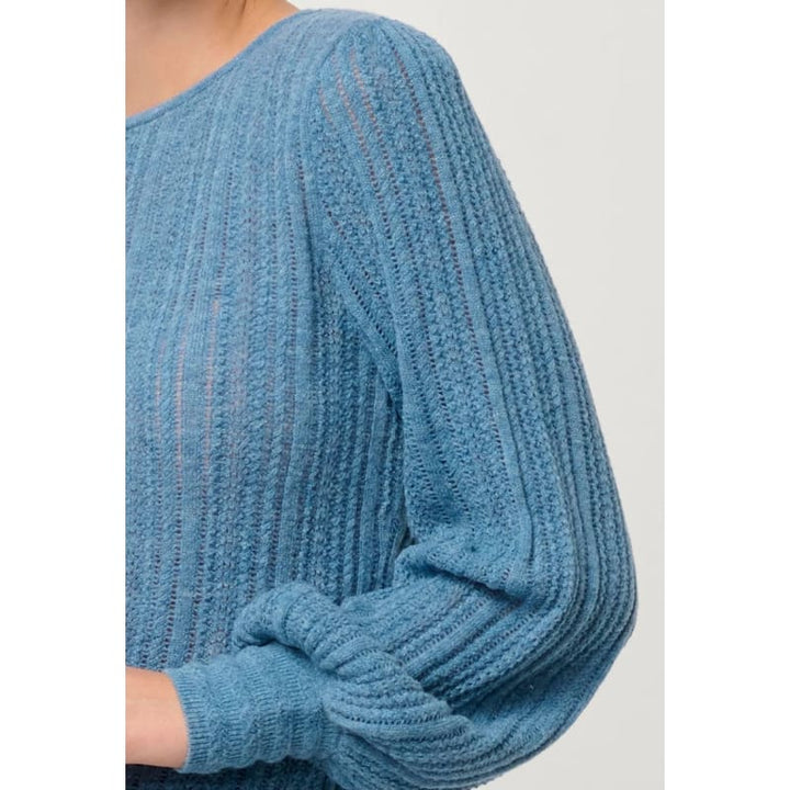 Solana Baby Alpaca Knit Top | Ashen Blue - Knitwear