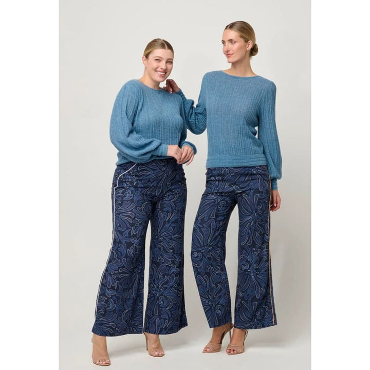 Solana Baby Alpaca Knit Top | Ashen Blue - Knitwear