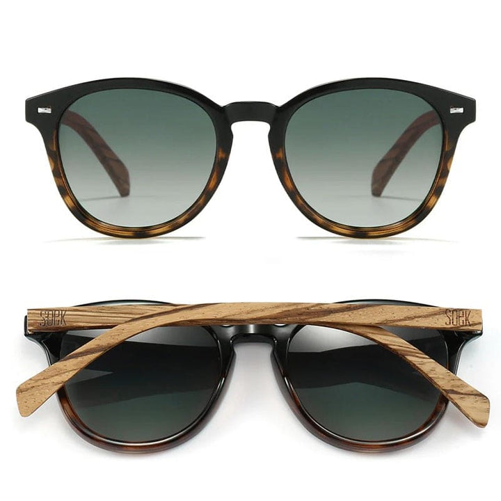 Taine Black Tort Sunglasses | Khaki Gradient Lens & Walnut Arms - Accessories