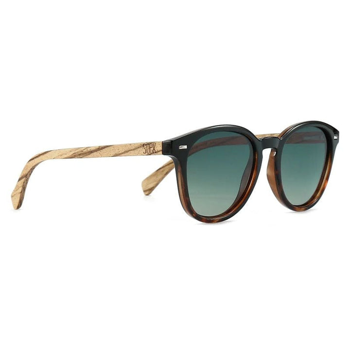 Taine Black Tort Sunglasses | Khaki Gradient Lens & Walnut Arms - Accessories