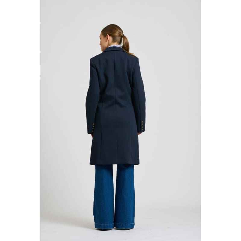 The Louise Long Line Coat | French Navy - Jackets