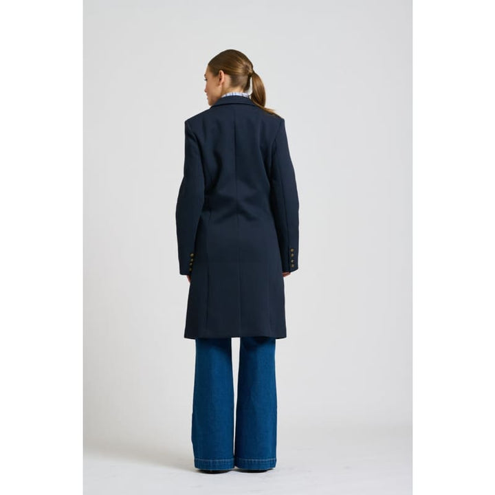 The Louise Long Line Coat | French Navy - Jackets