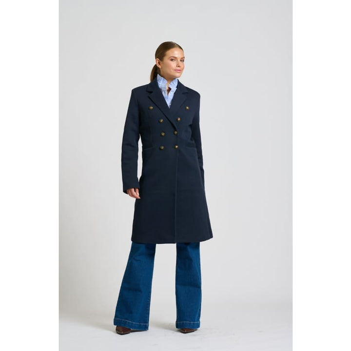 The Louise Long Line Coat | French Navy - Jackets