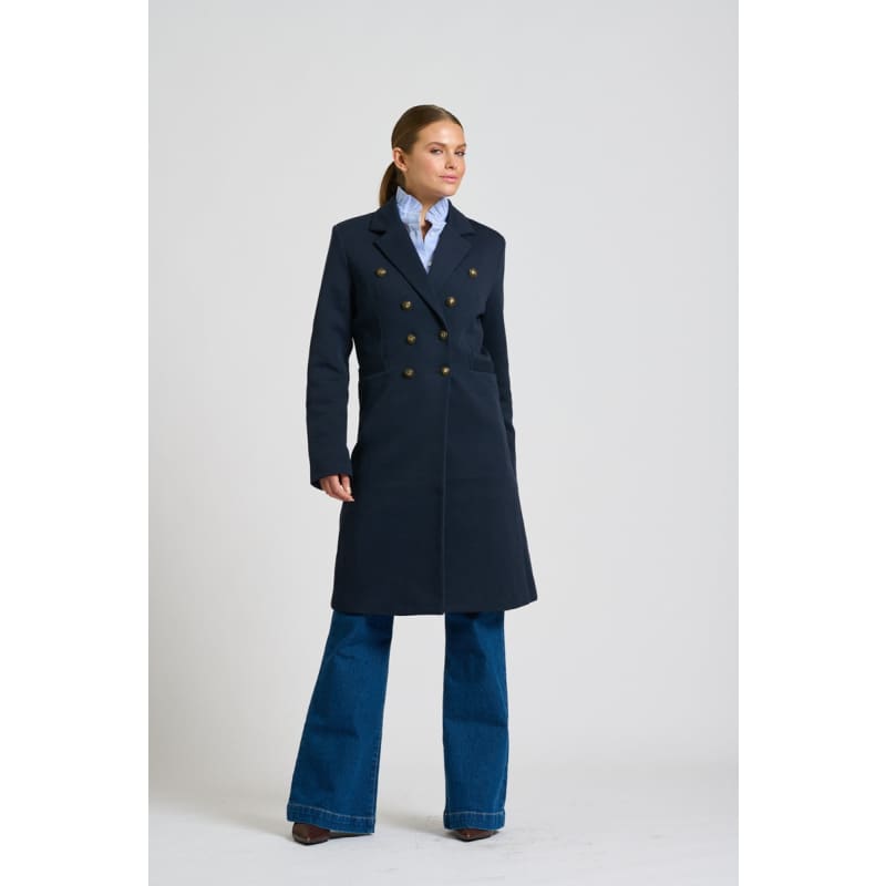 The Louise Long Line Coat | French Navy - Jackets