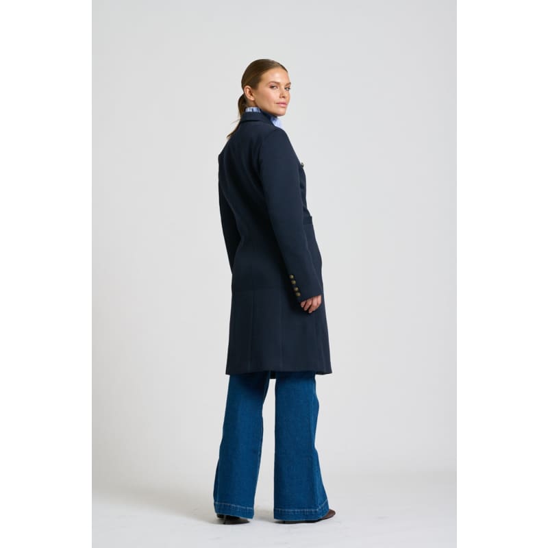 The Louise Long Line Coat | French Navy - Jackets