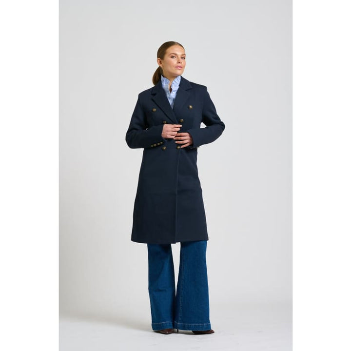 The Louise Long Line Coat | French Navy - Jackets