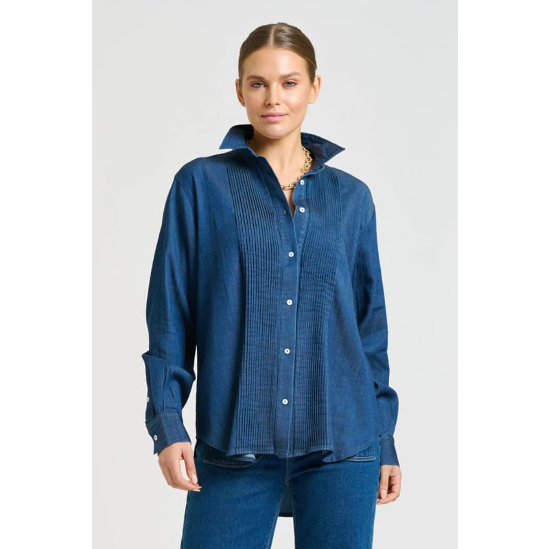 The Penny Shirt Pintuck | Denim - Tops