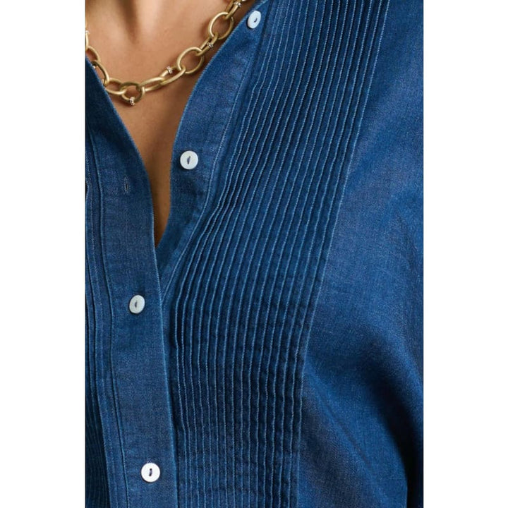 The Penny Shirt Pintuck | Denim - Tops