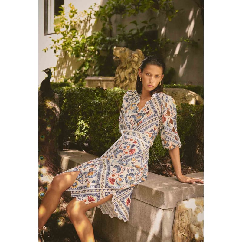 Theia Viscose Scallop Embroidered Dress | Petinos Floros - Dress