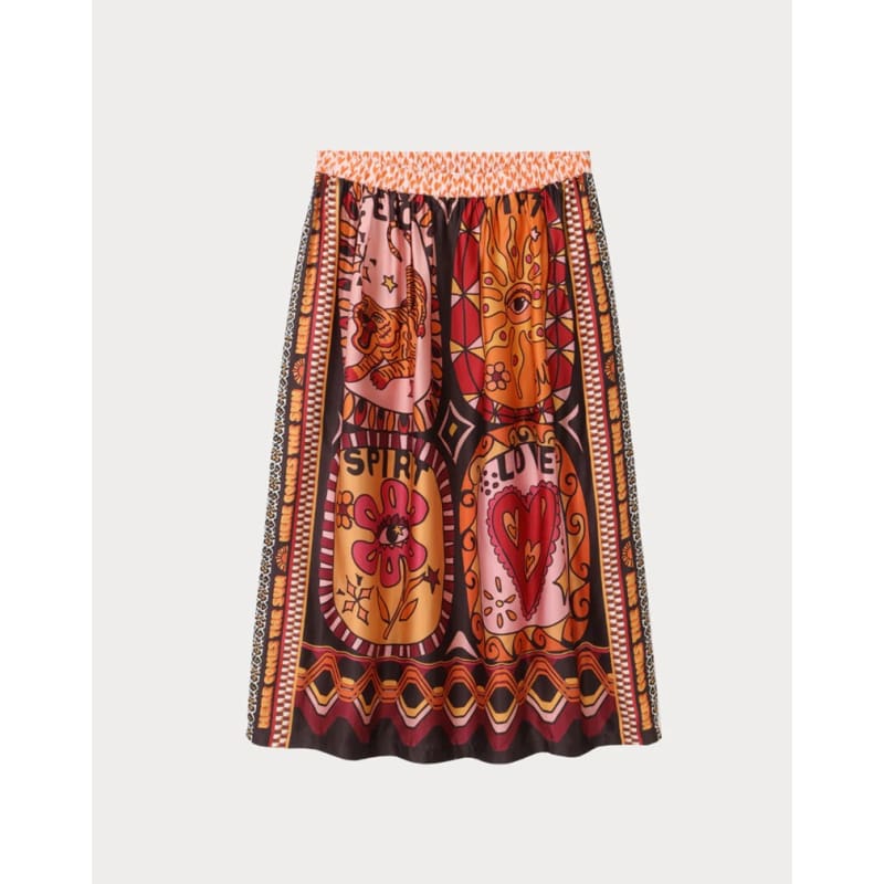 Vanessa Printed Midi Skirt | Sunset - Bottoms