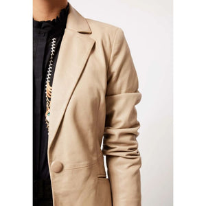 Vega Leather Jacket| Oatmeal - Jackets