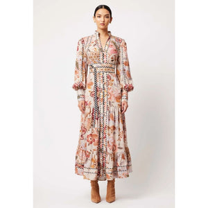 Vega Linen Viscose Maxi Dress | Aries Floral - Dress