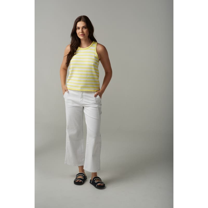 Wide Leg Seam Jean | White C1555 Bottoms