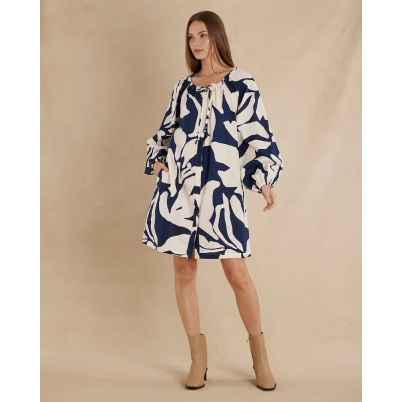 Zaffira Linen Tunic Mini Dress - Dress