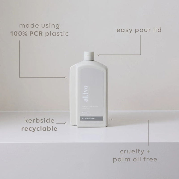 1 Litre Bench Spray Refill | Lemon & Pomegranate - General