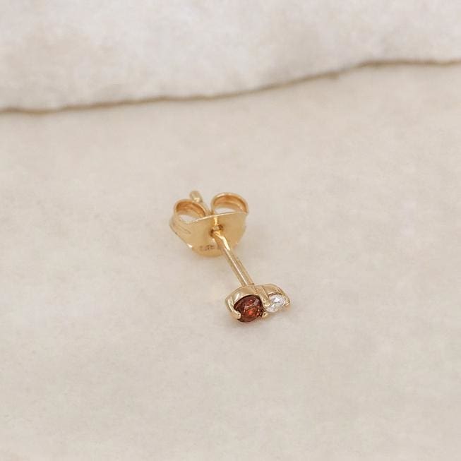 14k Gold Birthstone Single Earring January - Jewellery